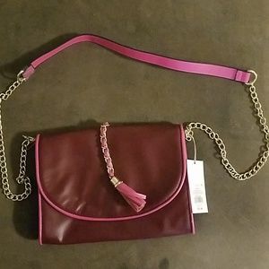Pink pleather purse